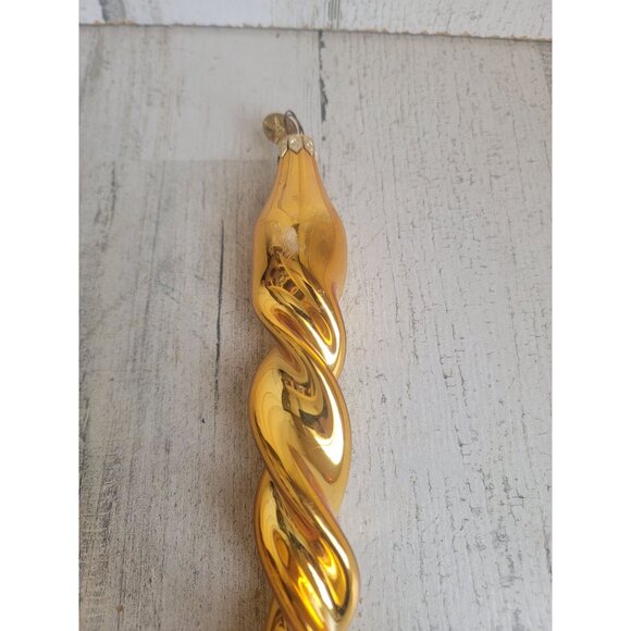 Radko large gold glass spiral ornament Xmas vintage - Picture 4 of 11